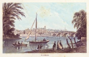 Temze folyó: Richmond (színes metszet) alkotó: English School