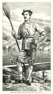 Rob Roy, John MacGregor és kenuja (színes metszet) alkotó: English School