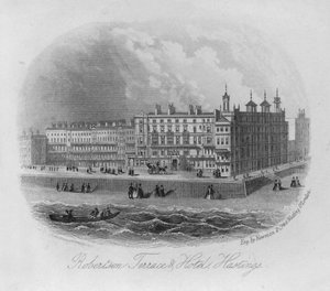 Robertson terasz és szálloda, Hastings (metszet) alkotó: English School
