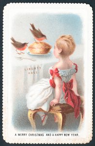 Robins pite, karácsonyi üdvözlőlap alkotó: English School