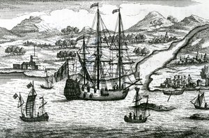 Robinson Crusoe megszökik Kambodzsából, és belép egy kikötőbe Kína északi részén alkotó: English School