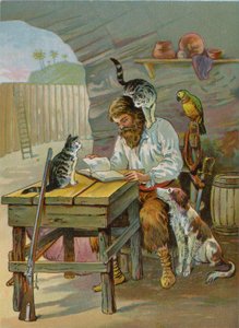 Robinson Crusoe otthon a kastélyban alkotó: English School