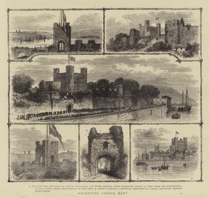 Rochester kastély, Kent (metszet) alkotó: English School