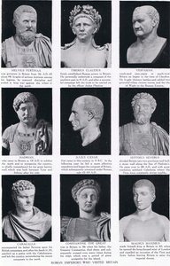 Római császárok, akik meglátogatták Nagy-Britanniát, illusztráció a Hutchinsons History of the Nations című könyvéből, 1910 körül alkotó: English School
