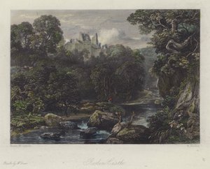 Roslin kastély, Skócia (színes metszet) alkotó: English School