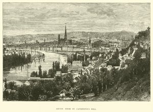 Rouen a St Catherines Hillről alkotó: English School