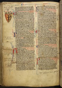 Royal 14 C.VII ff.86v Szegélydísz Oroszlánszívű Richárd címerével, illusztráció a következőből: "Matthew Paris, Historia Anglorum, Chronica majora, Part III" alkotó: English School