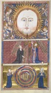 Royal 6 E. VI fol.16 Krisztus a Nap vonzza a lelkeket, James le Palmer Ome Bonumból alkotó: English School