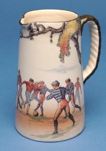Royal Doulton kancsó régi angol futballjelenetekkel (kerámia) alkotó: English School