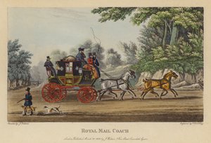 Royal Mail Coach (színes gravírozás) alkotó: English School