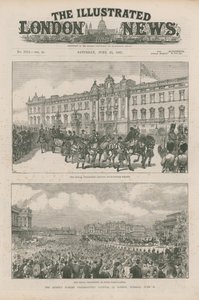 Királyi menet elhagyja a Buckingham-palotát és a Hyde Park Cornernél alkotó: English School