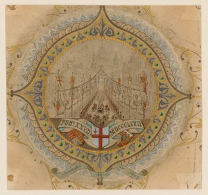 Őfelsége királyi körmenete a londoni Szent Pál-székesegyházban, 1872. február 27. alkotó: English School