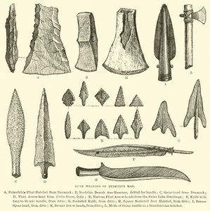 A primitív ember durva fegyverei alkotó: English School
