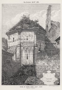 Notre Dame romjai Alet, Aude (metszet) alkotó: English School