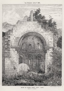 Notre Dame romjai Alet, Aude (metszet) alkotó: English School