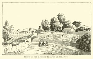 Ruinen des antiken Theaters in Syrakus von English School