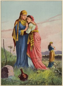 Ruth és Naomi (színes litográfia) alkotó: English School