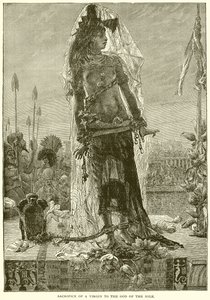 Szűz feláldozása a Nílus istenének alkotó: English School