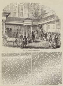 Lovak értékesítése a Tattersallnál (metszet) alkotó: English School