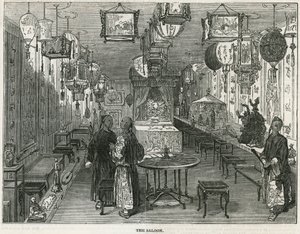 Egy szalon kínai szemét, amelyet érdekességként hoztak Londonba alkotó: English School