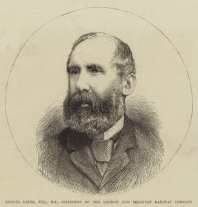 Samuel Laing, Esquire, parlamenti képviselő, a londoni és brightoni vasúttársaság elnöke (metszet) alkotó: English School