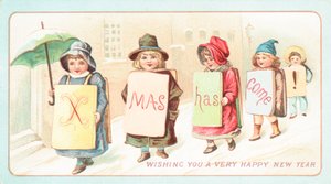 Sandwich-Mädchen, Weihnachtskarte