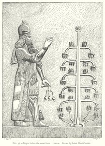 Sargon a Szent Fa előtt. Louvre (metszet) alkotó: English School