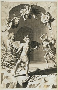 Sátán és démonai, John Milton „Elveszett paradicsomából”. alkotó: English School