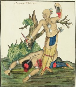 Savage Warrior, 1800 körül (toll és WC papíron) alkotó: English School