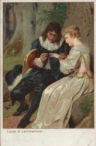 Jelenet Gaetano Donizetti Lucia di Lammermoor című tragikus operájából (chromolitho) alkotó: English School