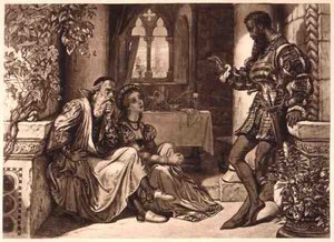 Jelenet az Othello-ból, I. felvonás 3. jelenet, William Shakespeare (1564-1616) (metszet) alkotó: English School