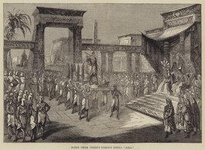 Jelenet Verdi „Aida” című híres operájából (metszet) alkotó: English School