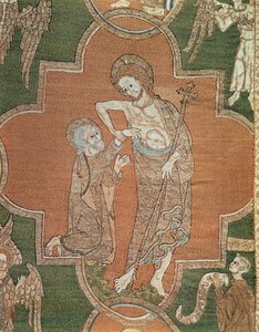 Jelenet Krisztus életéből, részlet a Syon Cope-ból, 1300-20 (fémszálakkal és selyemmel hímzett lenvászon) alkotó: English School