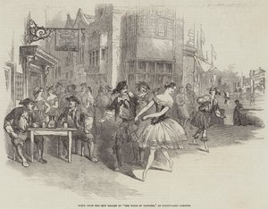 Jelenet a "The Wags of Wapping" című új balettből a Drury-Lane Színházban (metszet) alkotó: English School