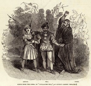 Jelenet a „Guillaume Tell” operájából a Covent Garden Színházban (metszet) alkotó: English School