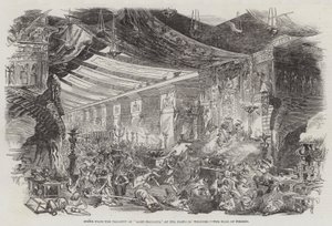 Jelenet a Sardanapalus tragédiájából a Hercegnő Színházban, Nimród termében (metszet) alkotó: English School