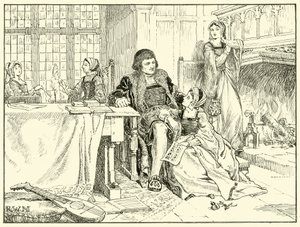 Jelenet a Mores Chelsea otthonában (tinta papíron) alkotó: English School