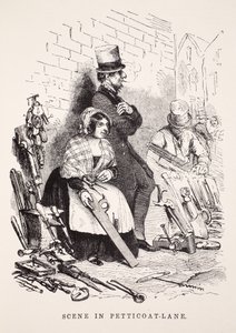 Jelenet a Petticoat-Lane-ben, illusztráció a London Labor and London Poor-ből, Henry Mayhew, kocsma. 1862 alkotó: English School