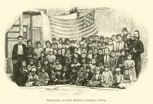 Tudósok a missziós iskolában, Joppában alkotó: English School