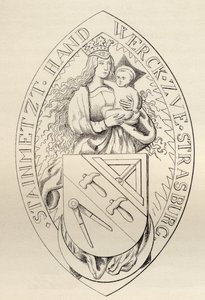 A strasbourgi szabadkőművesek pecsétje, 1524, a "The History of Freemasonry, II. kötet"-ből, kiadta Thomas C. Jack, London, 1883. alkotó: English School