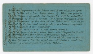 Bérlet a Crystal Palace-ba, 186162, fordítva, a szabályokat mutatják alkotó: English School