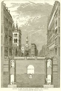 A Holborn-viadukt szakasza, amelyen a metrók láthatók alkotó: English School