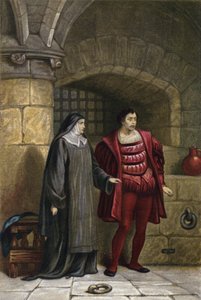 Shakespeare, Mértékről mértékre, III. felvonás, 1. jelenet (chromolitho) alkotó: English School