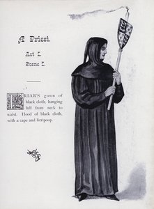 Shakespeare III. Richard király: Egy pap, I. felvonás, I. jelenet (litho) alkotó: English School