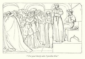 Shakespeare Measure for Measure; Claudio megkegyelmezett a hercegtől (metszet) alkotó: English School