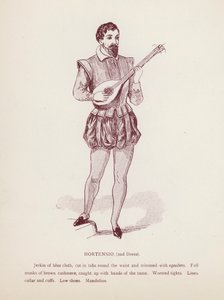 Shakespeare A cickány megszelídítése: Hortensio, 2. ruha (litho) alkotó: English School