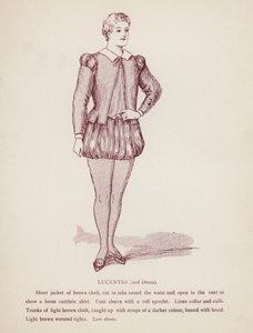 Shakespeare A cickány megszelídítése: Lucentio, 2. ruha (litho) alkotó: English School