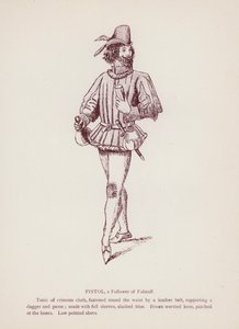 Shakespeare: A windsori víg feleségek: Pisztoly, Falstaff követője (litho) alkotó: English School