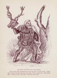 Shakespeare: A windsori víg feleségek: Sir John Falstaff, az erdő álruhája (litho) alkotó: English School
