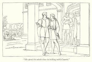 Shakespeare tizenkettedik éjszakája; Orsino Violát küld Oliviának (metszet) alkotó: English School